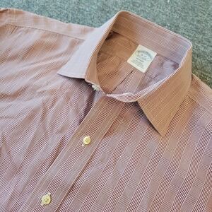 Brooks Brothers Dress‎ Shirt Men's 16 33 Regent Red Plaid Non-Iron Supima Cotton